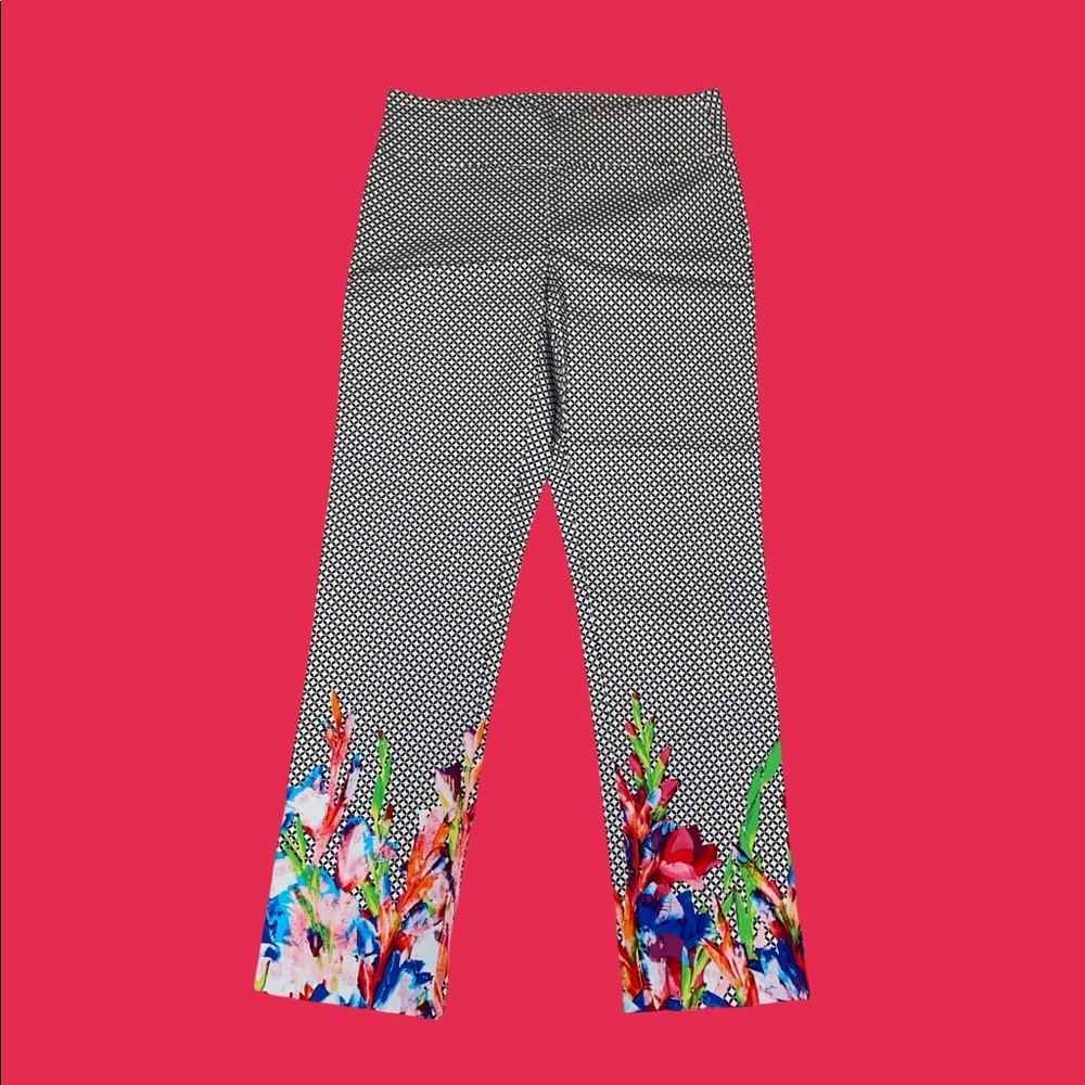 Vintage Floral Pattern Wide Leg Trousers